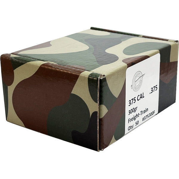 Quality Cartridge Freight-Train 375 Caliber (.375 Diameter) Bullets 300 grain Hollow Point Box of 50