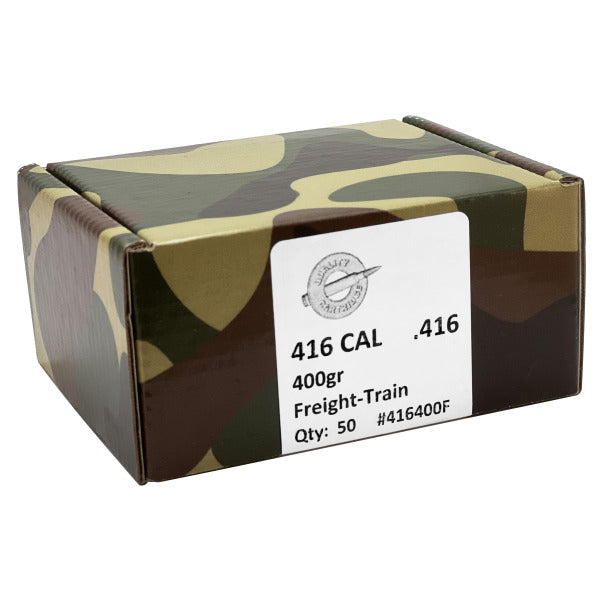 Quality Cartridge Freight-Train 416 Caliber (.416 Diameter) Bullets 400 grain Hollow Point Box of 50