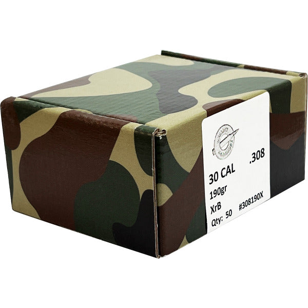 Quality Cartridge XrB 30 Caliber (.308 Diameter) Bullets 190 grain Solid Box of 50