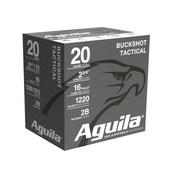 Aguila Tactical 20 Gauge Ammunition 2-3/4" #BB 1220 fps Buckshot Box of 25