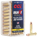 CCI Maxi Mag 22 WMR (Winchester Magnum Rimfire) Ammunition 40 Grain Jacketed Hollow Point Box of 50
