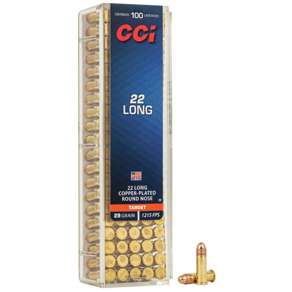 CCI CB 22 Long Ammunition 29 Grain Plated Round Nose Box of 100