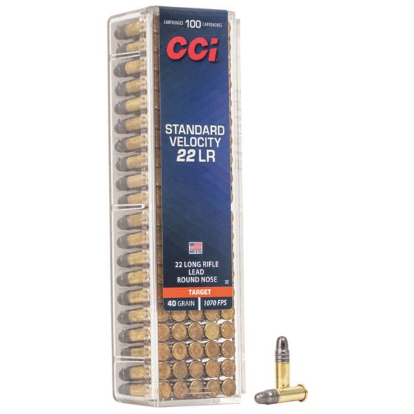 CCI Uppercut 22 Long Rifle Ammunition 40 Grain Lead Round Nose Box of 100