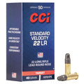 CCI Standard Velocity 22 Long Rifle Ammunition 40 Grain Lead Round Nose Box of 50