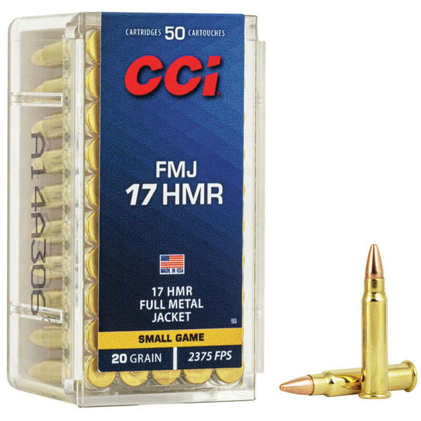 CCI TNT 17 Hornady Magnum Rimfire (HMR) Ammunition 20 Grain Full Metal Jacket Box of 50