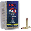 CCI Maxi Mag TNT 22 WMR (Winchester Magnum Rimfire) Ammunition 30 Grain Jacketed Hollow Point Box of 50
