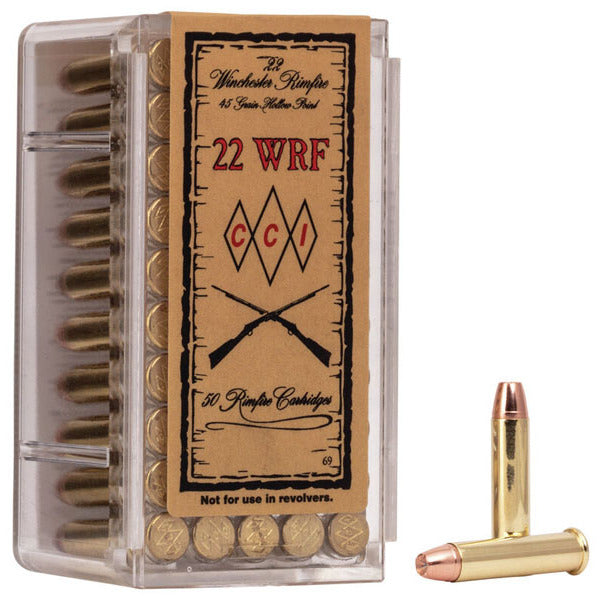 CCI 22 Winchester Rimfire (22 WRF) Ammunition 45 Grain Jacketed Hollow Point Box of 50