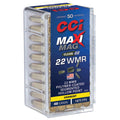 CCI Maxi Mag Clean-22 22 WMR (Winchester Magnum Rimfire) Ammunition 46 Grain Fragmenting Hollow Point Box of 50