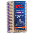 CCI Clean-22 Hyper Velocity 22 Long Rifle Ammunition 31 Grain Lead Round Nose Box of 50