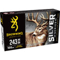 Browning Silver Series 243 Winchester Ammunition 100 Grain Plated Pointed Soft Point Box of 20
