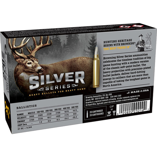 Browning Silver Series 270 Winchester Ammunition 150 Grain Plated Pointed Soft Point Box of 20