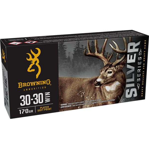 Browning Silver Series 30-30 Winchester Ammunition 170 Grain Plated Pointed Soft Point Box of 20