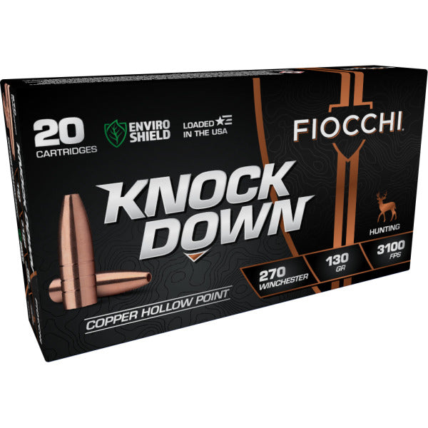 Fiocchi 270 Winchester Ammunition 130 Grain Copper Hollow Point Box of 20