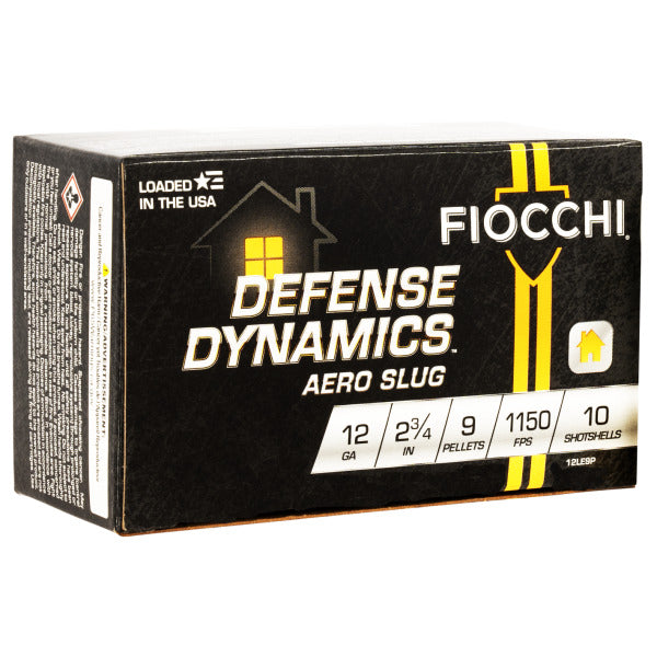 Fiocchi Defense Dynamics 12 Gauge Ammunition 2-3/4" #1 1150 fps Nickel Plated Buckshot Box of 10
