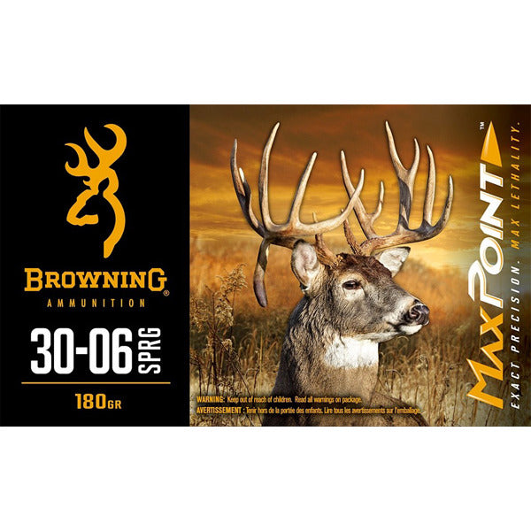 Browning Max Point 30-06 Springfield Ammunition 180 Grain Polymer Tip Box of 20