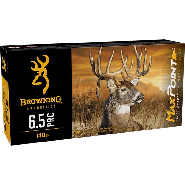 Browning Max Point 6.5 PRC Ammunition 140 Grain Polymer Tip Box of 20