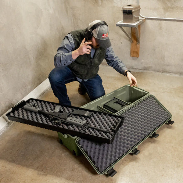 MTM TACTICAL RIFLE CRATE w/WHEELS ARMY GREEN