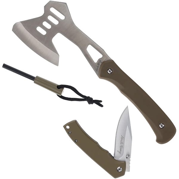Uncle Henry Pocket Knife & Axe Combo with Fire Starter