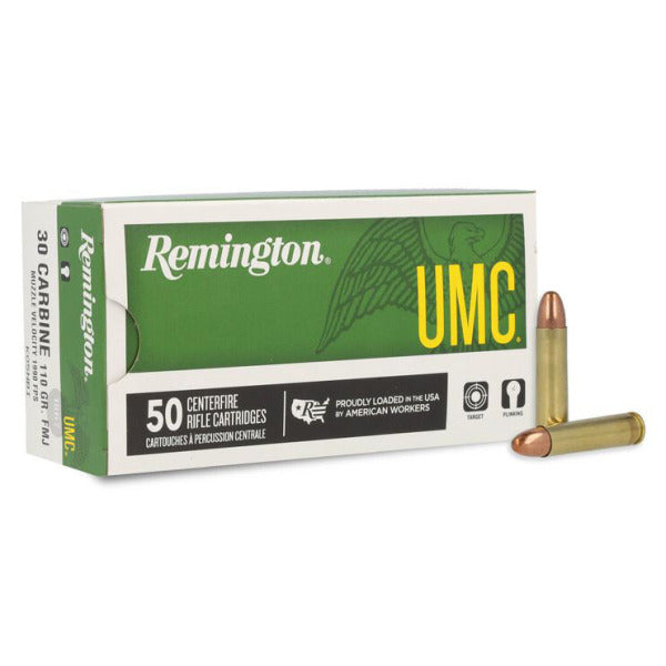 Remington UMC 30 M1 Carbine Ammunition 110 Grain Full Metal Jacket Box of 50