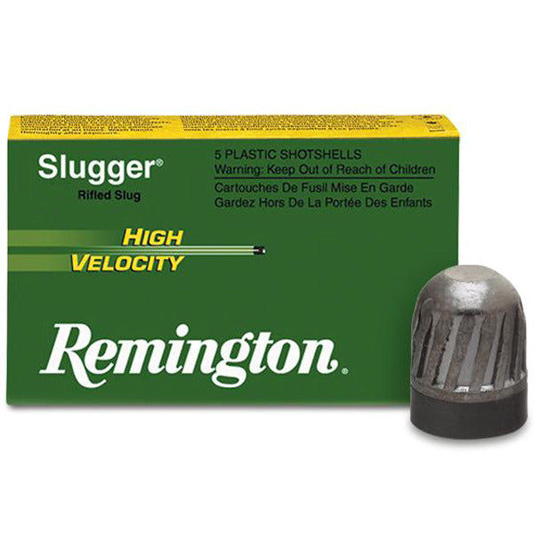 Remington Slugger High Velocity 20 Gauge Ammunition 2-3/4" 1/2 oz 1800 fps Rifled Slug Box of 5