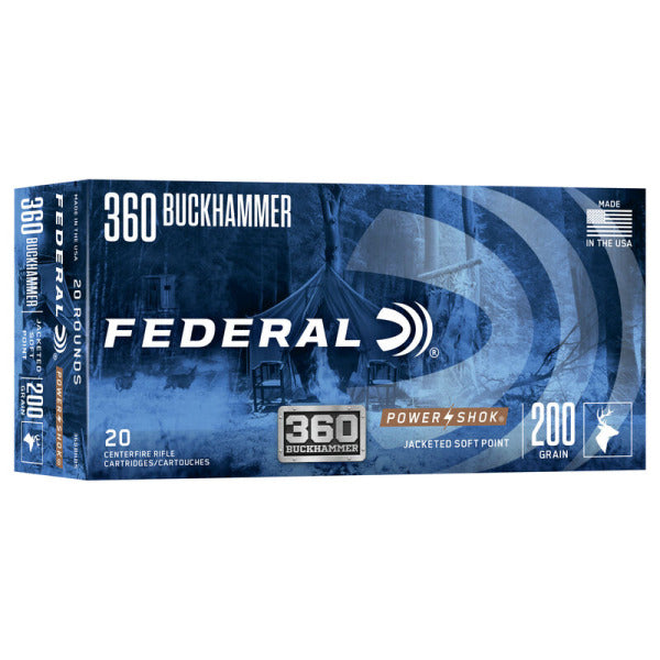 Federal Premium Power-Shok 360 Buckhammer Ammunition 200 Grain Spire Point Box of 20