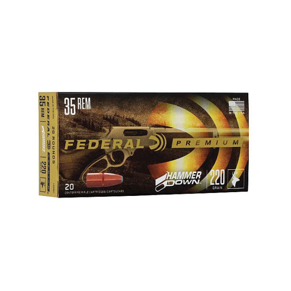 Federal Premium HammerDown 35 Remington Ammunition 220 Grain Bonded Jacketed Soft Point Box of 20