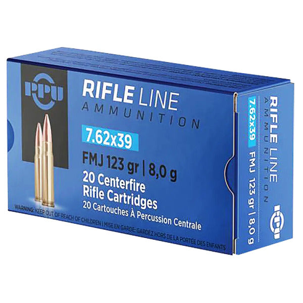 Prvi Partizan 7.62x39mm Ammunition 123 Grain Full Metal Jacket Box of 20