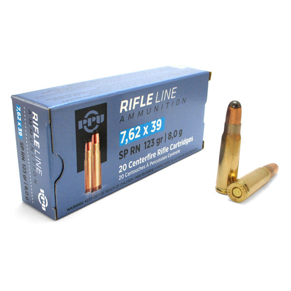 Prvi Partizan 7.62x39mm Ammunition 123 Grain Round Nose Box of 20