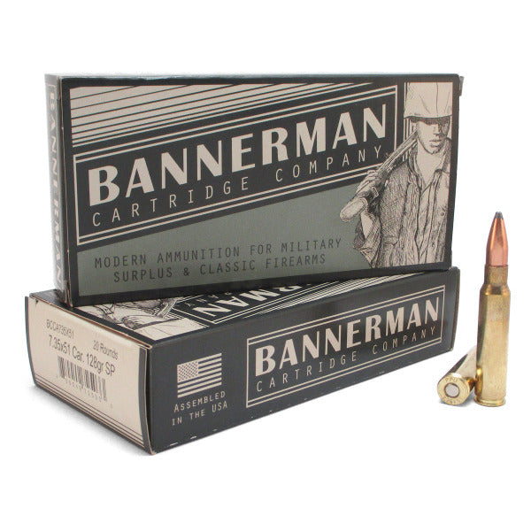 Bannerman 7.35x51mm Carcano Ammunition 128 Grain Spire Point Box of 20