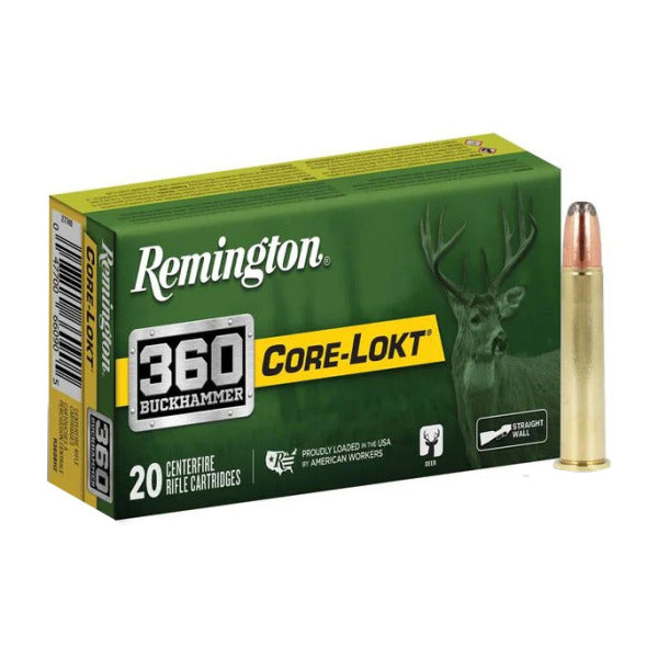 Remington Core-Lokt 360 Buckhammer Ammunition 180 Grain Soft Point Box of 20