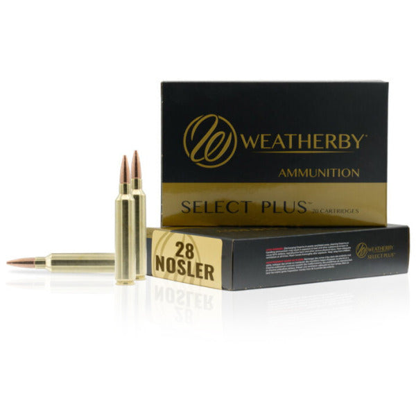 Weatherby 28 Nosler Ammunition 150 Grain Swift Scirocco II Polymer Tip Box of 20