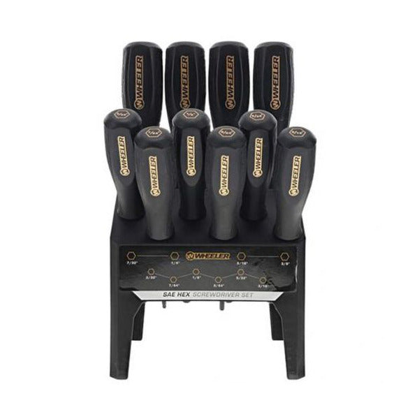 Wheeler 10-Piece SAE Hex Benchtop Screwdriver Set