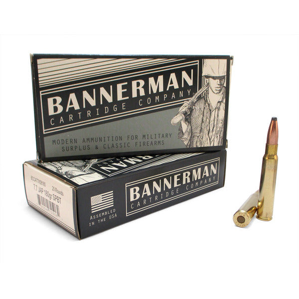 Bannerman 7.7mm Japanese (7.7x58mm) Ammunition 180 Grain Boat Tail Spire Point Box of 20