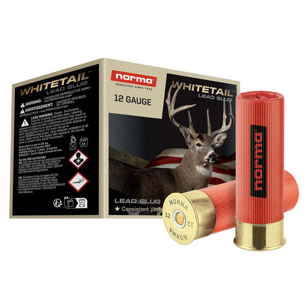 Norma Whitetail 12 Gauge Ammunition 2-3/4" 1 oz 1600 fps Rifled Slug Box of 25