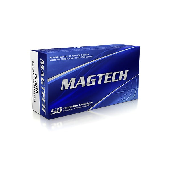 Magtech 25 ACP Ammunition 50 Grain Full Metal Jacket Box of 50