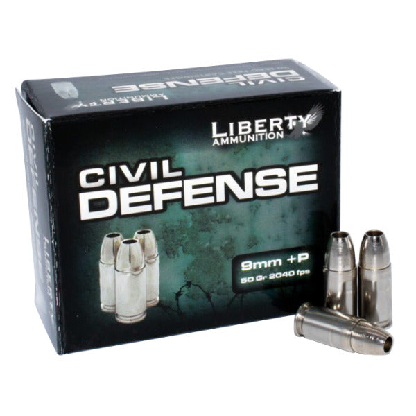 LIBERTY AMMO 9MM +P 50gr NP-COP CIVIL DEF 20b 10cs
