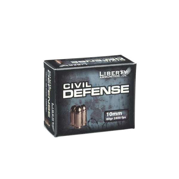 Liberty 10mm Auto Ammunition 60 Grain Fragmenting Hollow Point Box of 20