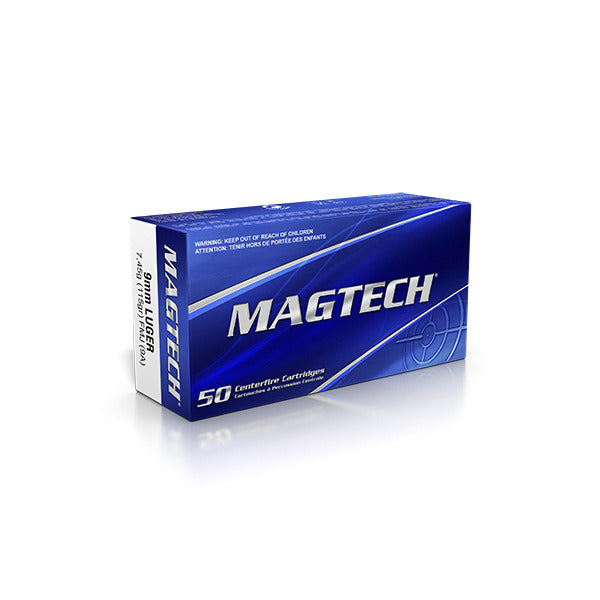 Magtech 9mm Luger Ammunition 115 Grain Full Metal Jacket Box of 50