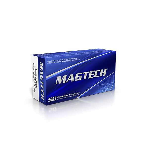 Magtech 9mm Luger Ammunition 124 Grain Full Metal Jacket Box of 50