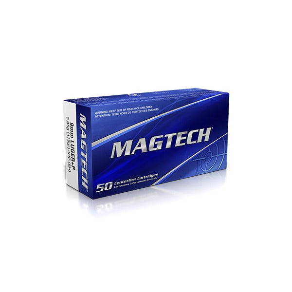 Magtech 9mm Luger +P Ammunition 115 Grain Jacketed Hollow Point Box of 50