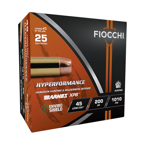 Fiocchi Hyperformance 45 Colt (Long Colt) Ammunition 200 Grain Barnes XPB Solid Hollow Point Box of 25