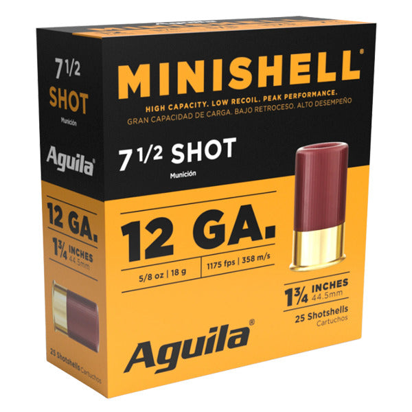 Aguila Minishell 12 Gauge Ammunition 1-3/4" #7.5 5/8 oz 1200 fps Box of 25