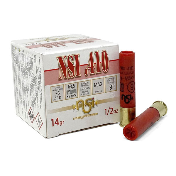 Nobel Sport 410 Bore Ammunition 2-1/2" #9 1/2 oz 1200 fps Case of 250