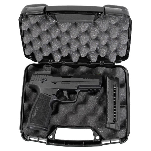 MTM PISTOL CASE REVOLVER/ AUTO/4" BBL/BLACK 12/CS