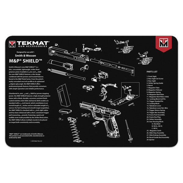 TEKMAT S&W SHIELD 17"x 11" HANDGUN MAT