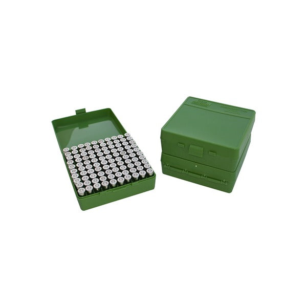 MTM PISTOL FLIP-TOP 100rd 38S-357M GREEN 24/C