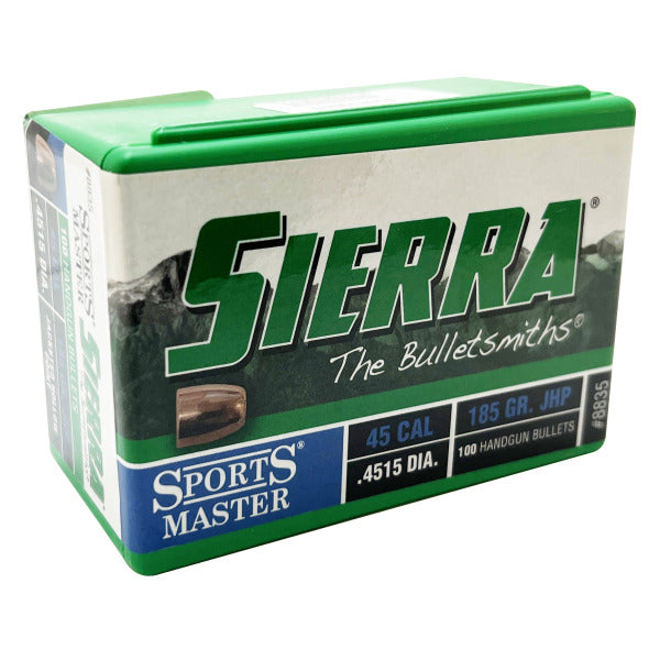 Sierra Sports Master 45 Caliber (.451 Diameter) Bullets 185 grain Jacketed Hollow Point Box of 100