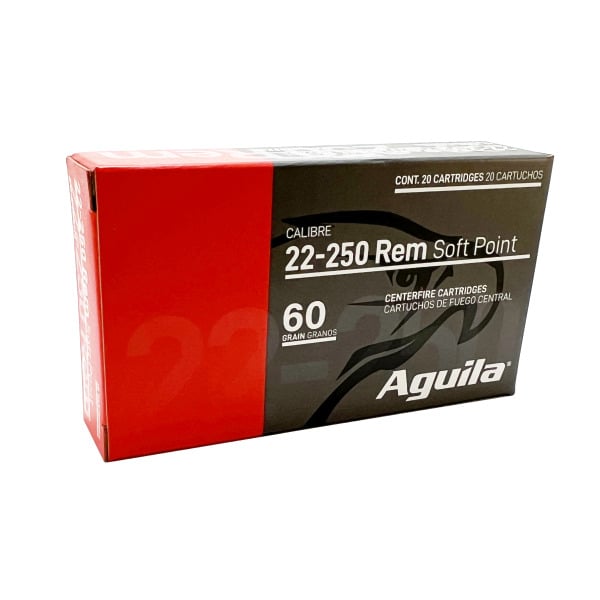 Aguila 22-250 Remington Ammunition 60 Grain Hornady InterLock Spitzer Box of 20