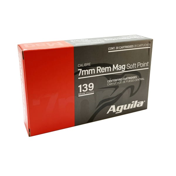 Aguila 7mm Remington Magnum Ammunition 139 Grain Hornady InterLock Spitzer Box of 20