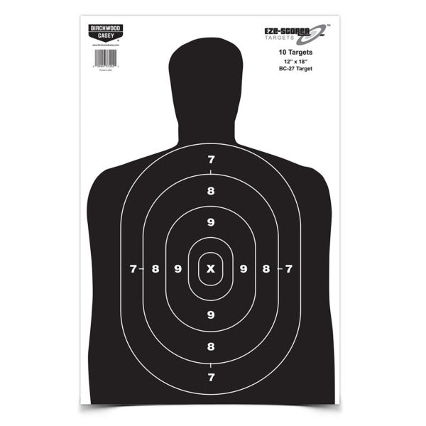 BIRCHWOOD-CASEY EZE-SCORER 12"x18"BC-27 BLK 10pk 12c
